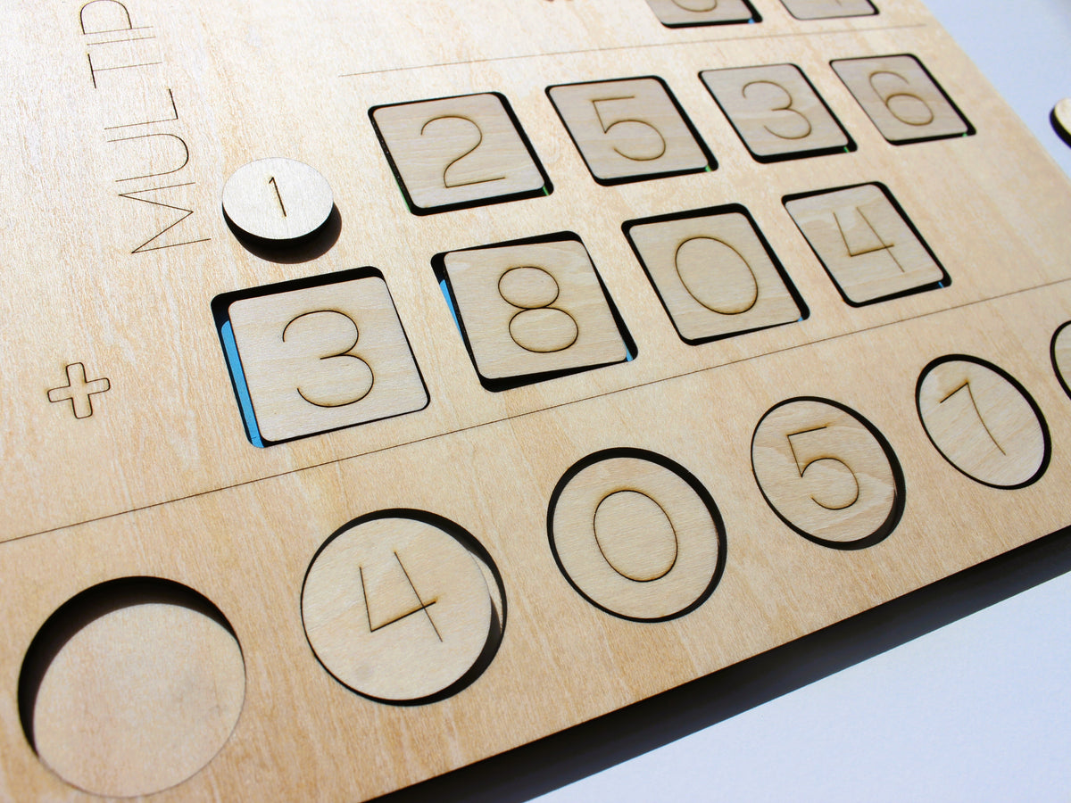 Three-Digit Multiplication Learning Board | Wooden Interactive Math Learning Tool for Kids