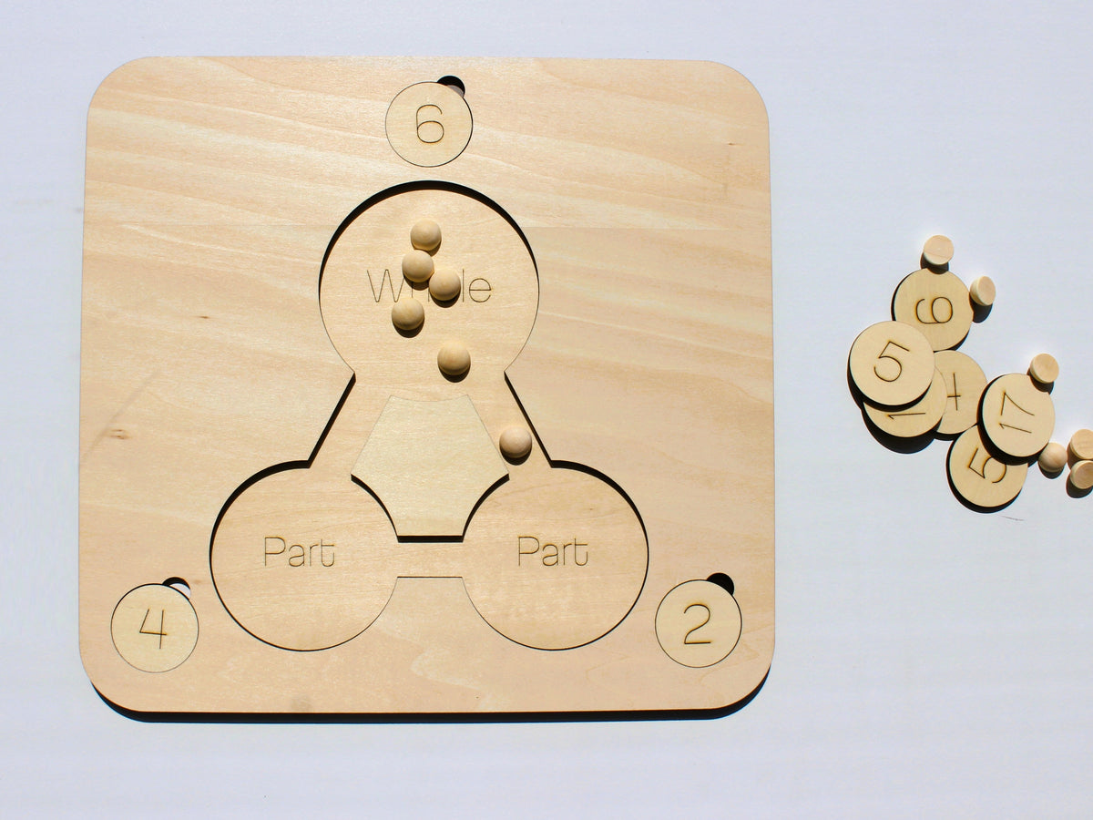 Parts of a Whole Math Board | Wooden Hands-On Early Math Learning Tool