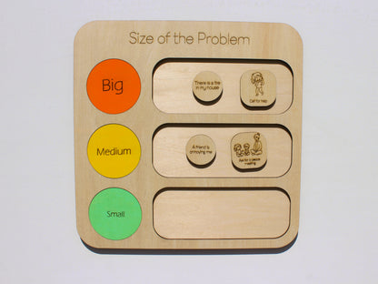 Size of the Problem SEL Board | Wooden Social-Emotional Learning Tool for Kids