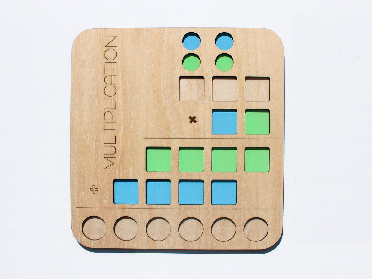 Three-Digit Multiplication Learning Board | Wooden Interactive Math Learning Tool for Kids