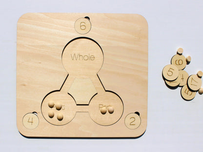 Parts of a Whole Math Board | Wooden Hands-On Early Math Learning Tool