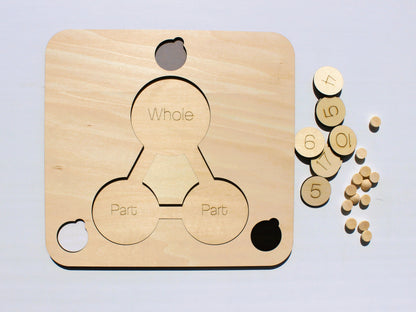 Parts of a Whole Math Board | Wooden Hands-On Early Math Learning Tool