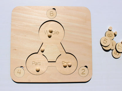 Parts of a Whole Math Board | Wooden Hands-On Early Math Learning Tool