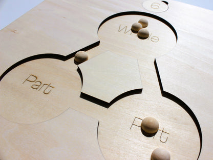 Parts of a Whole Math Board | Wooden Hands-On Early Math Learning Tool