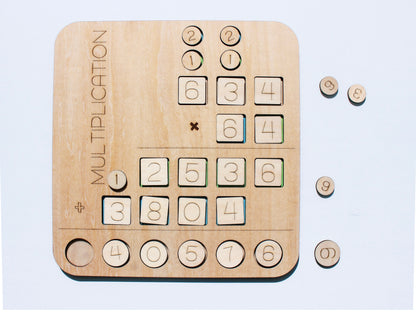 Three-Digit Multiplication Learning Board | Wooden Interactive Math Learning Tool for Kids