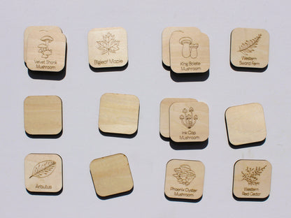 Plants & Fungi of BC Matching Game | Wooden Nature & Plant Learning Game for Kids