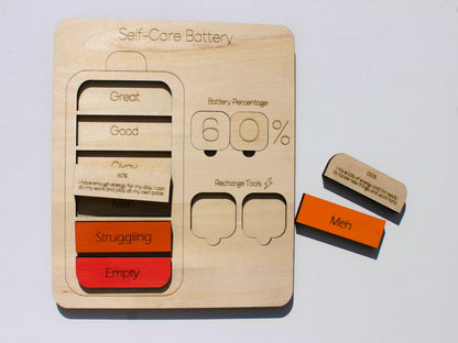 Self-Care Battery for Kids | Wooden Emotional Regulation & SEL Learning Tool