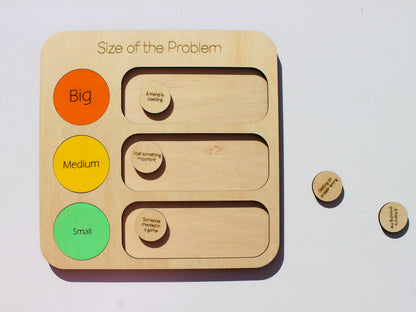 Size of the Problem SEL Board | Wooden Social-Emotional Learning Tool for Kids