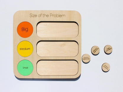 Size of the Problem SEL Board | Wooden Social-Emotional Learning Tool for Kids