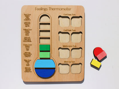 Feelings Thermometer for Kids | Wooden Emotional Regulation & SEL Learning Tool