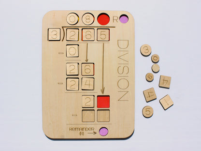 Three-Digit Long Division Learning Board | Wooden Interactive Math Activity for Kids