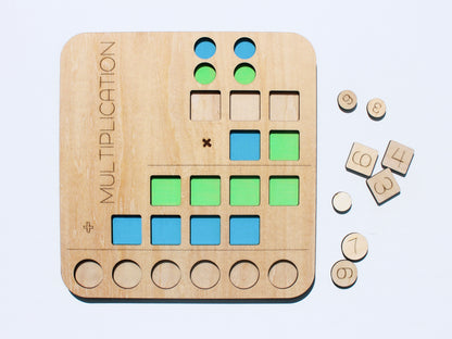 Three-Digit Multiplication Learning Board | Wooden Interactive Math Learning Tool for Kids