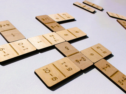Addition & Subtraction Math Dominoes | Hands-On Wooden Math Learning Game for Kids