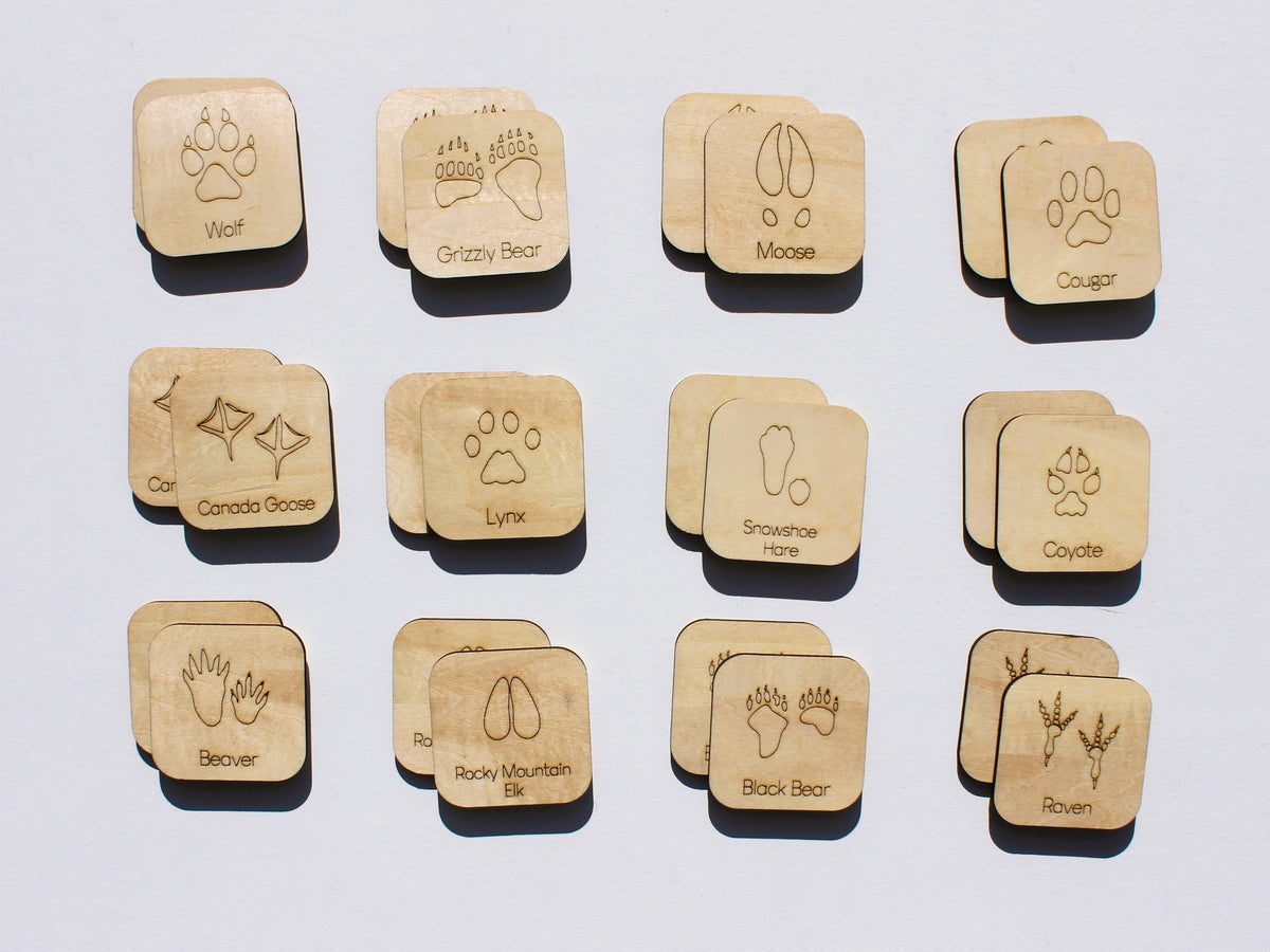 Animal Footprints of BC Matching Game | Wooden Animal Tracks & Wildlife Learning Game for Kids