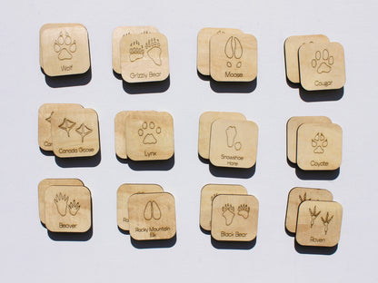 Animal Footprints of BC Matching Game | Wooden Animal Tracks & Wildlife Learning Game for Kids