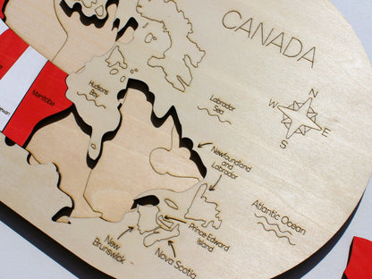 Canada Map Puzzle | Wooden Geography Learning Tool for Kids