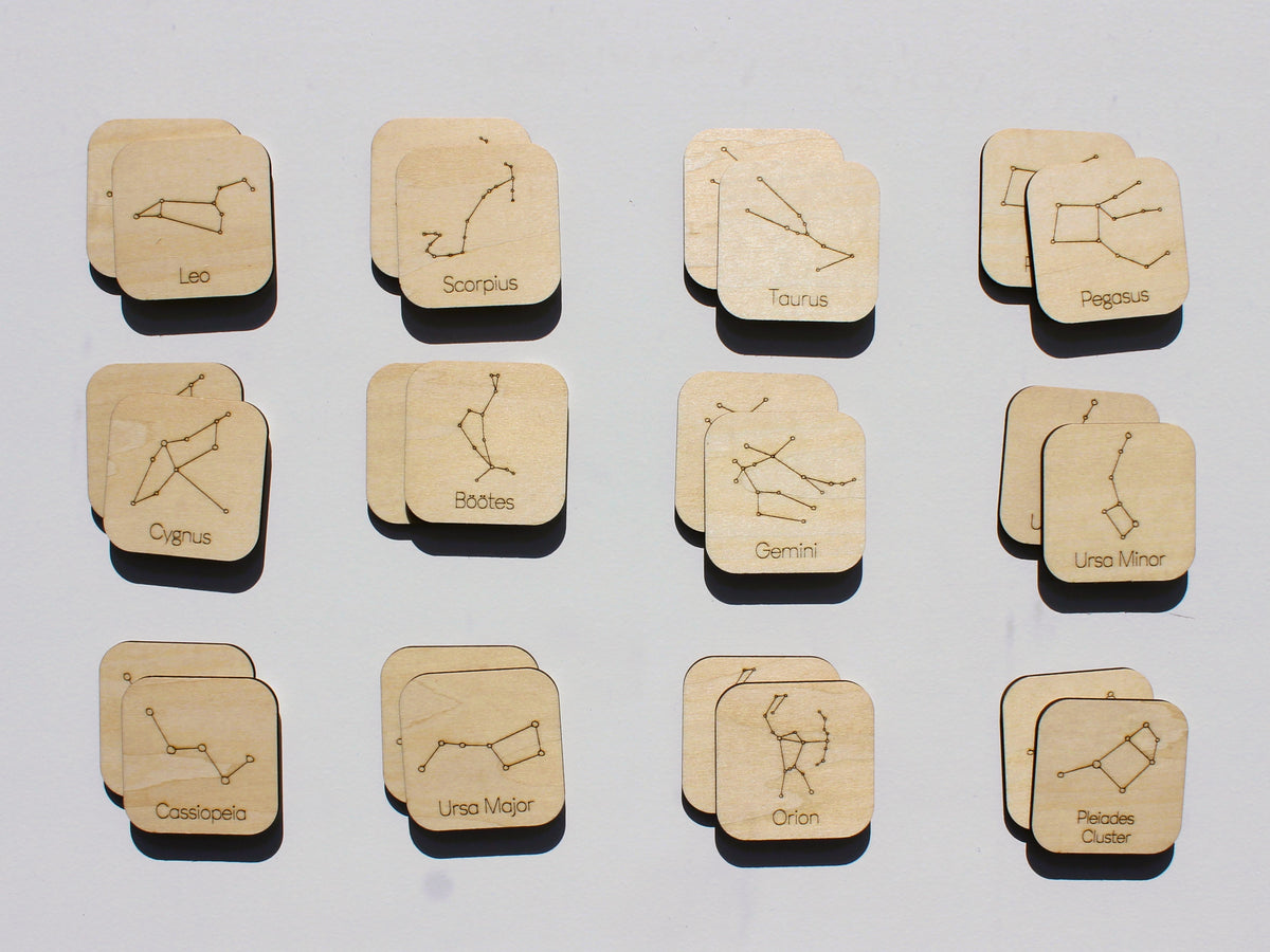 Constellations of the Night Sky Matching Game | Wooden Astronomy & Star Learning Game for Kids