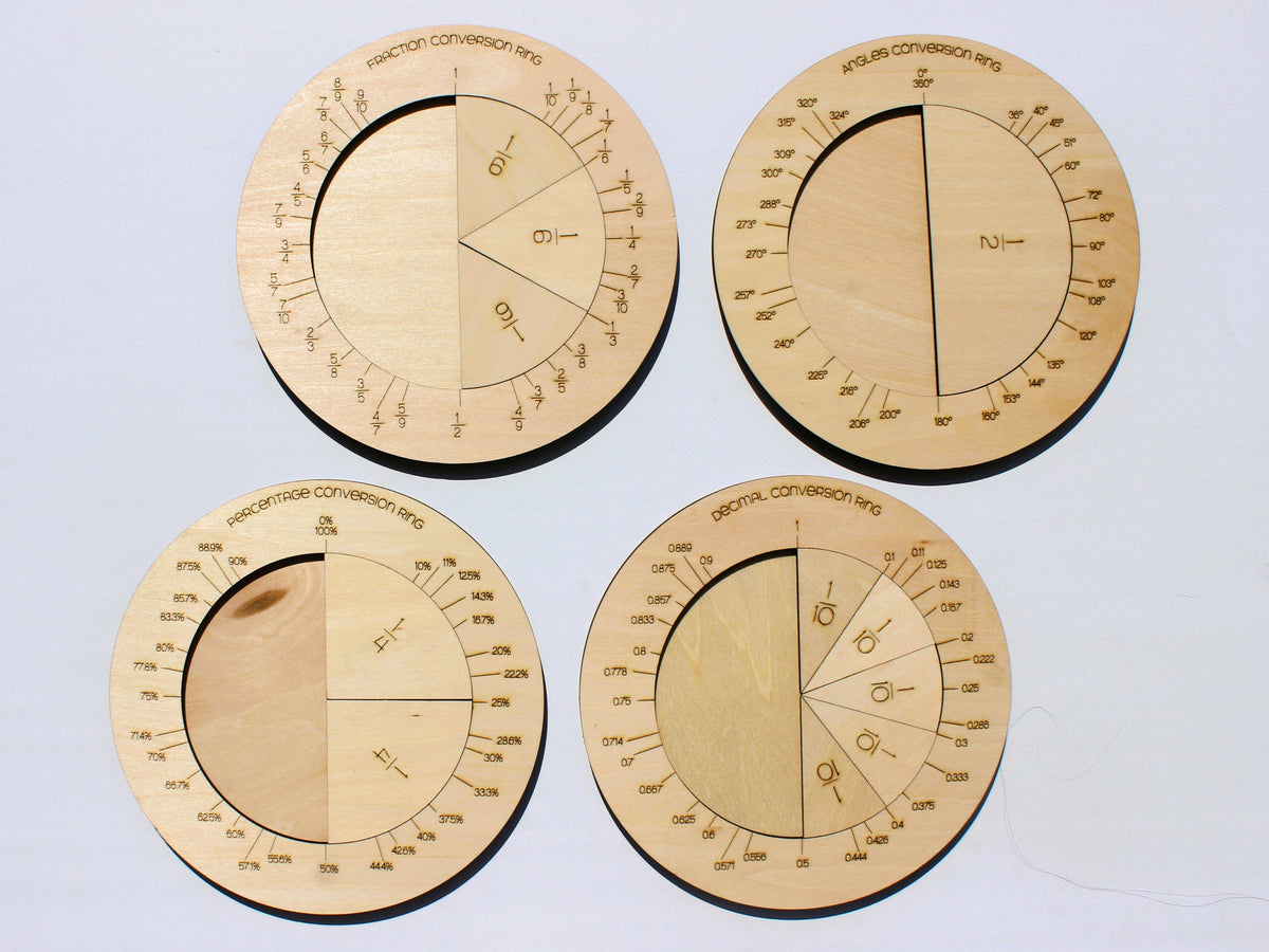 Fractions Circles Learning Set | Wood Hands-On Math Learning Manipulative for Kids