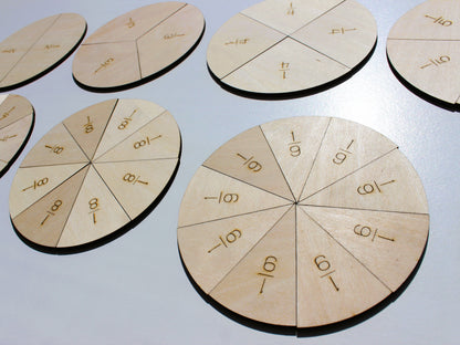 Fractions Circles Learning Set | Wood Hands-On Math Learning Manipulative for Kids