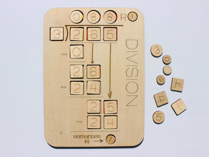 Three-Digit Long Division Learning Board | Wooden Interactive Math Activity for Kids