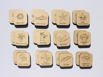 Marine Life of BC Matching Game | Wooden Ocean Animal Learning Game for Kids