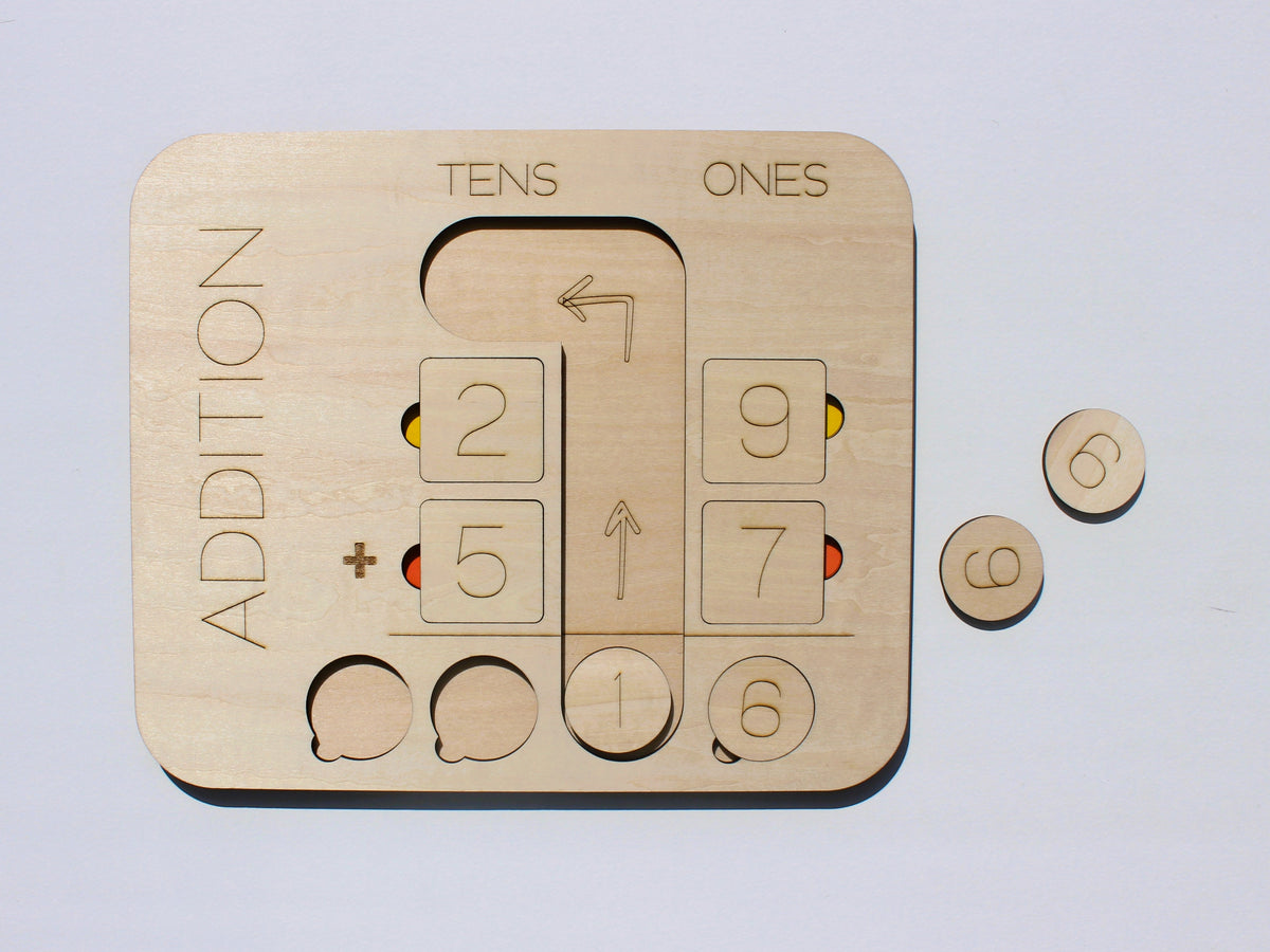 Double-Digit Addition Learning Board | Wooden Hands-On Math Learning Tool for Kids