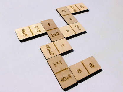 Multiplication & Division Math Dominoes | Wooden Hands-On Times Tables Practice Game