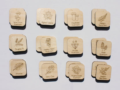 Plants & Fungi of BC Matching Game | Wooden Nature & Plant Learning Game for Kids