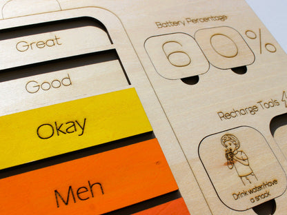 Self-Care Battery for Kids | Wooden Emotional Regulation & SEL Learning Tool