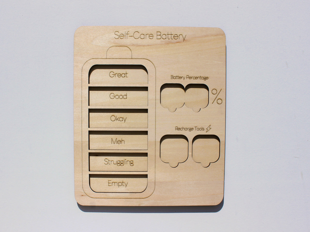 Self-Care Battery for Kids | Wooden Emotional Regulation & SEL Learning Tool