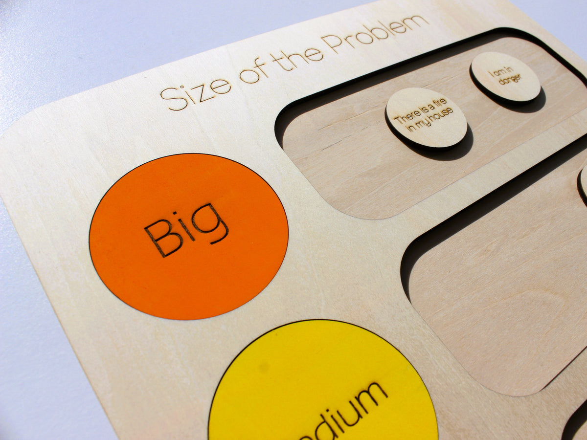 Size of the Problem SEL Board | Wooden Social-Emotional Learning Tool for Kids