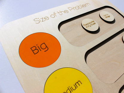 Size of the Problem SEL Board | Wooden Social-Emotional Learning Tool for Kids