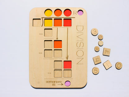 Three-Digit Long Division Learning Board | Wooden Interactive Math Activity for Kids