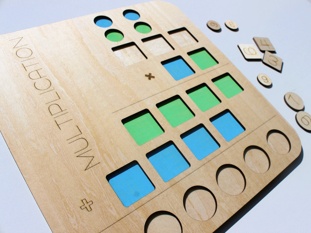 Three-Digit Multiplication Learning Board | Wooden Interactive Math Learning Tool for Kids