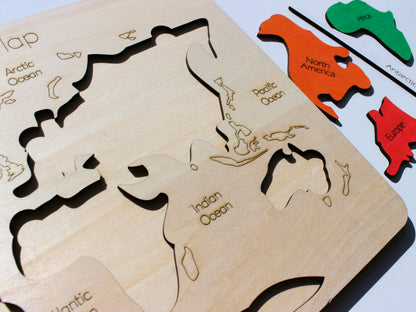 World Map Puzzle for Kids | Hands-On Geography Learning & Continents Educational Toy