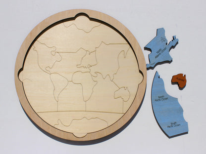 Oceans & Continents Map Puzzle | Wooden World Geography Learning Tool for Kids